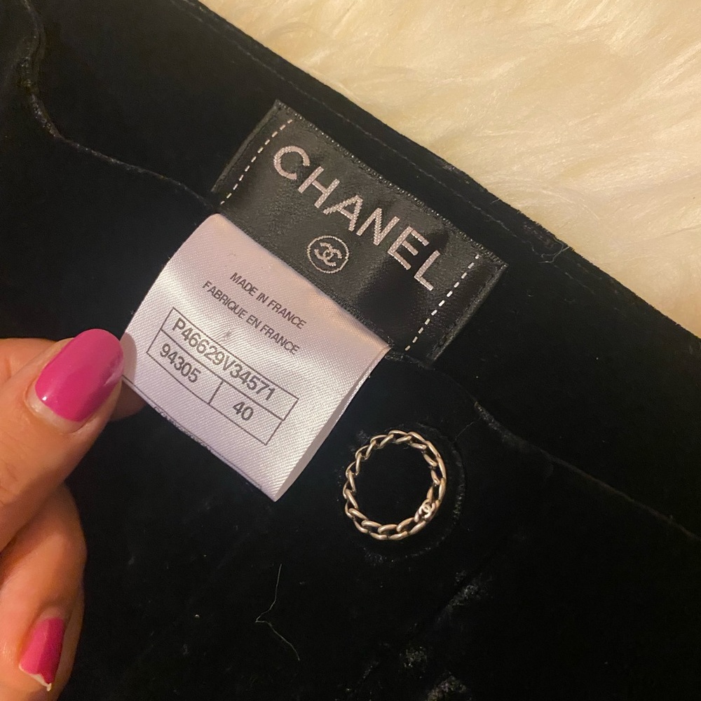 Genuine CHANEL Classic Velvet Pants Sz 6